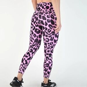 Fleo Pink and Black Leopard Print High-Waist Leggings